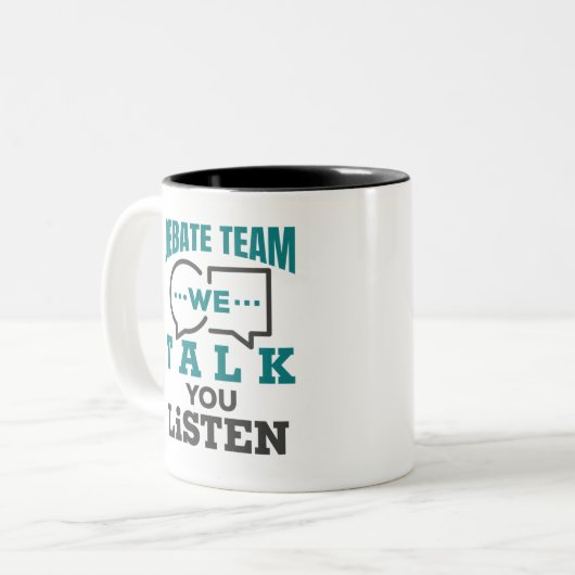 Diskussionsteam, das wir sprechen zweifarbige tasse (Vorderseite Links)
