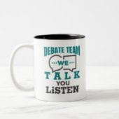 Diskussionsteam, das wir sprechen zweifarbige tasse (Links)