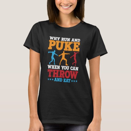 Diskusthalter, warum Laufen und Puke-Diskus mit 2 T-Shirt (Vorderseite)