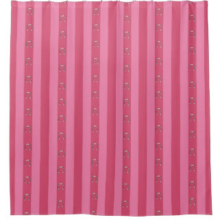 Dismal Pink Shower Curtain Y2K Horseshoe Stripe Duschvorhang