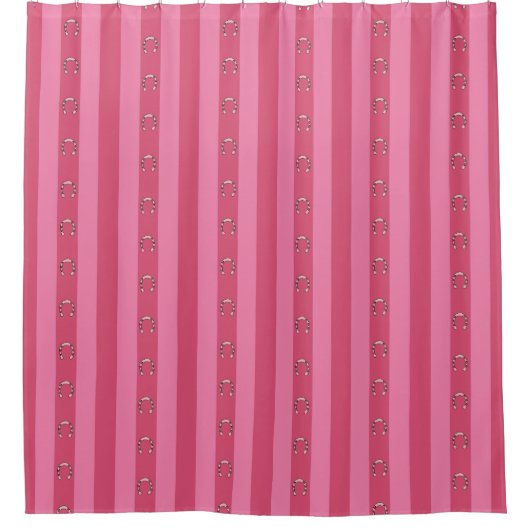 Dismal Pink Shower Curtain Y2K Horseshoe Stripe Duschvorhang (Vorderseite)