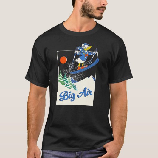 Disney Donald Duck Winter Sports Skiing Retro Ski T-Shirt (Vorderseite)