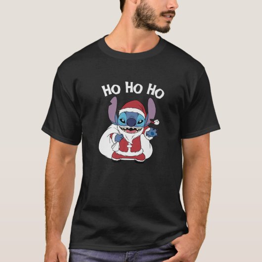 Disney Lilo Stitch Christmas Weihnachtsmann Claus T-Shirt (Vorderseite)