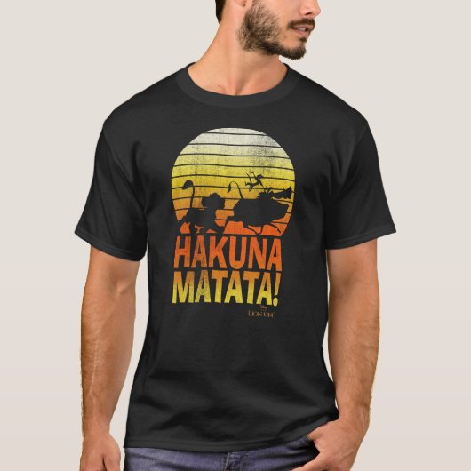 Disney Lion King Hakuna Matata Retro Distressed Gr T-Shirt (Vorderseite)