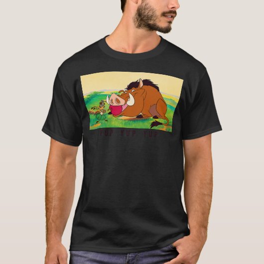 Disney Lion King Pumbaa Apple in Mouth Poster T-Shirt (Vorderseite)