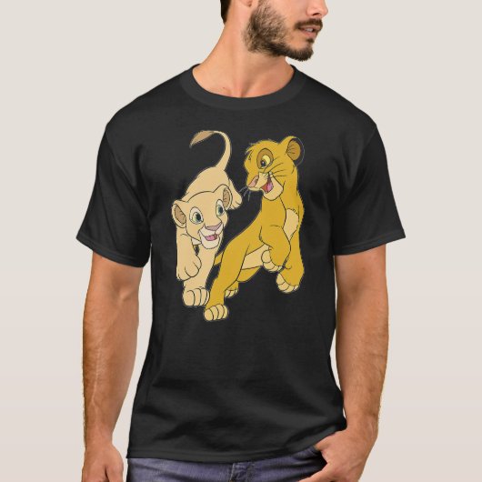 Disney Lion King Simba And Nala Playful Portrait T-Shirt (Vorderseite)