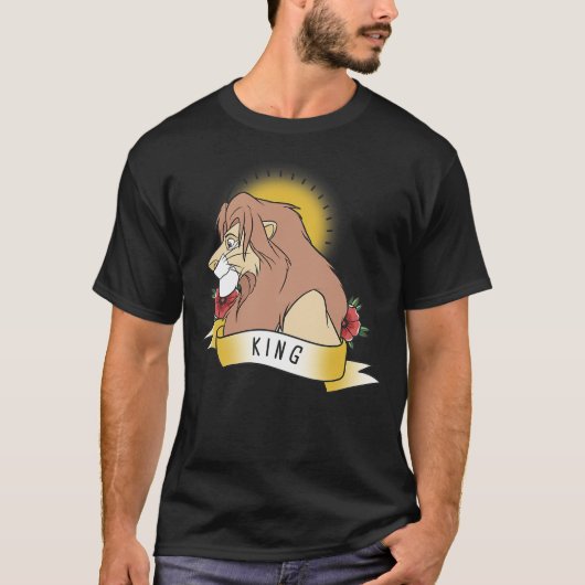 Disney Lion King Simba King Tattoo Yellow Graphic T-Shirt (Vorderseite)