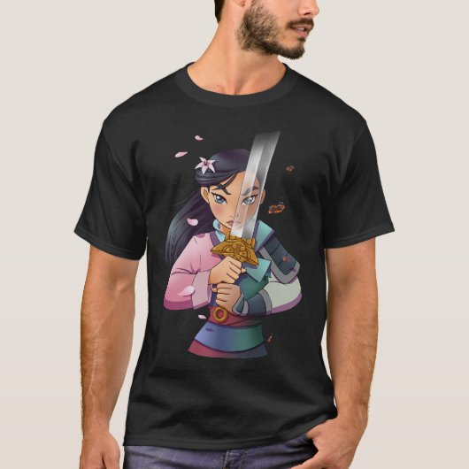 Disney Mulan Anime Half Girl Half Warrior Premium T-Shirt (Vorderseite)