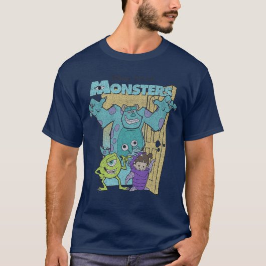 Disney Pixar Monsters Inc Mike Sully Boo Gruppenpo T-Shirt (Vorderseite)