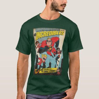 Disney Pixar The Incredibles Familien Gruppe Comic T-Shirt