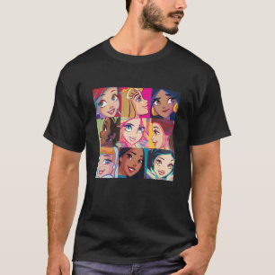 Disney-Prinzessinnen-Charaktere Pop-Art-Gitter-Swe T-Shirt