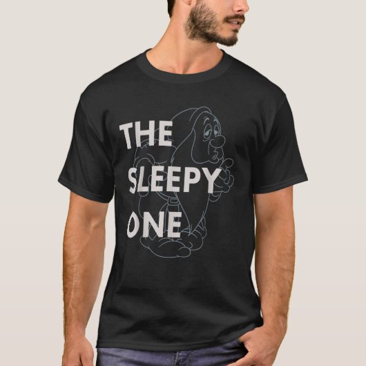 Disney Snow White The Sleepy One Outlined Graphic T-Shirt (Vorderseite)