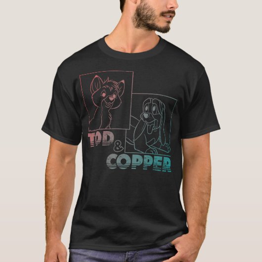 Disney The Fox and the Hound Tod & Copper Gradient T-Shirt (Vorderseite)