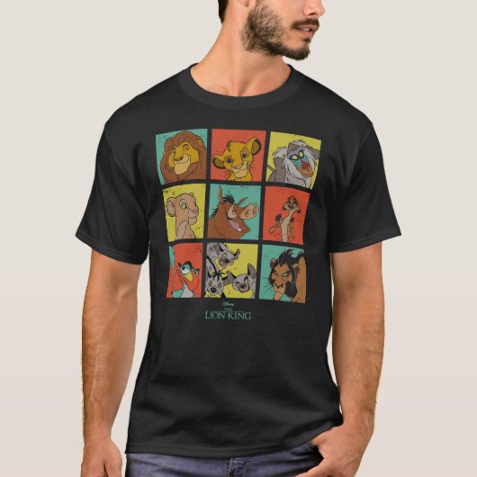 Disney The Lion King Characters 90s Grid T-Shirt (Vorderseite)