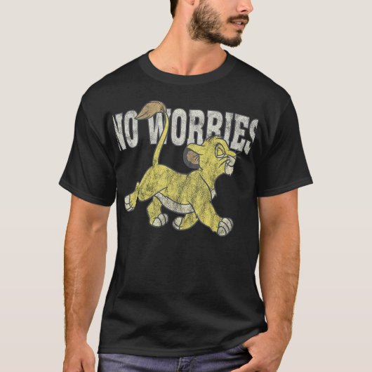 Disney The Lion King Simba No Worries Simple T-Shirt (Vorderseite)