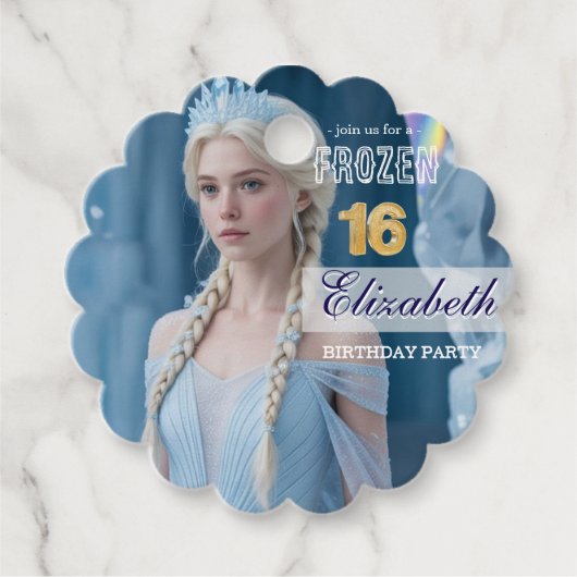 Disney's Frozen Elsa Birthday personalize name Geschenkanhänger (Vorderseite)
