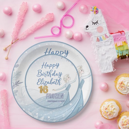Disney's Frozen Elsa Birthday personalize name Pap Pappteller (Party)