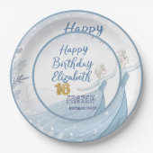 Disney's Frozen Elsa Birthday personalize name Pap Pappteller (Vorderseite)