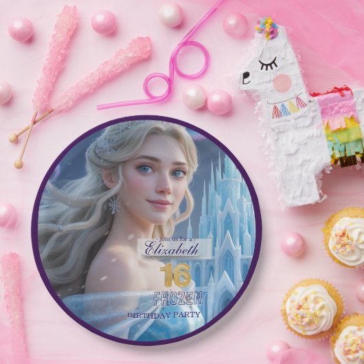 Disney's Frozen Elsa Birthday personalize name Pappteller (Party)