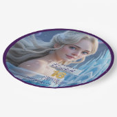 Disney's Frozen Elsa Birthday personalize name Pappteller (Schrägansicht)