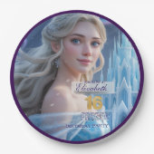 Disney's Frozen Elsa Birthday personalize name Pappteller (Vorderseite)