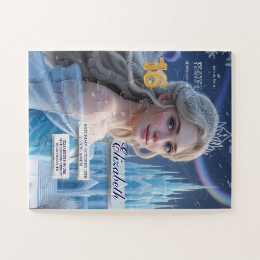 Disney's Frozen Elsa Birthday personalize name Puzzle (Horizontal)