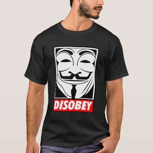 Disobey Big Face Anonymous Anon T-Shirt (Vorderseite)