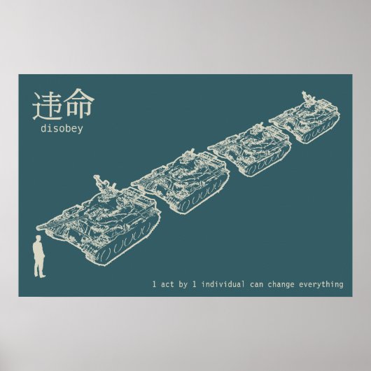 DISOBEY Tank Man Poster (Vorne)