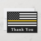 Dispatcher 911 Emergency Police Thin Gold Line Dankeskarte (Vorderseite)
