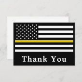 Dispatcher 911 Emergency Police Thin Gold Line Dankeskarte (Vorne/Hinten)