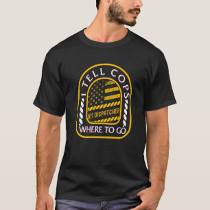 Dispatcher 911 Ich sage Polizisten, wo man gelbe L T-Shirt