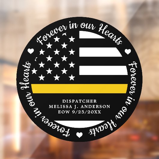 Dispatcher 911 Memorial Forever in unseren Herzen Fensteraufkleber (Blatt 2)
