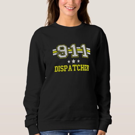 Dispatcher 911 Operator Dünne gelbe Linie Dispatch Sweatshirt (Vorderseite)