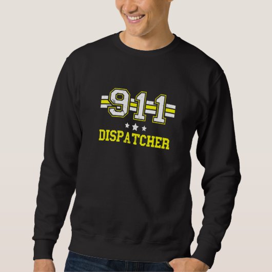Dispatcher 911 Operator Dünne gelbe Linie Dispatch Sweatshirt (Vorderseite)