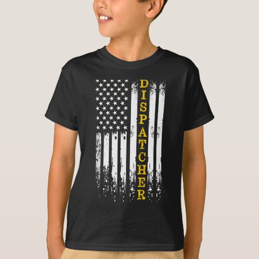 Dispatcher - 911 Operator Thin Gold Yellow Line Di T-Shirt (Vorderseite)