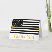 Dispatcher 911 Police Thin Gold Line Dankeskarte (Vorderseite)