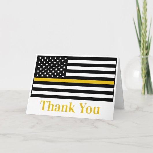 Dispatcher 911 Police Thin Gold Line Dankeskarte (Vorderseite)