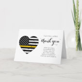 Dispatcher 911 Police Thin Gold Line Herz Dankeskarte (Vorderseite)