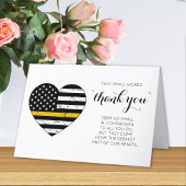 Dispatcher 911 Police Thin Gold Line Herz Dankeskarte