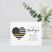 Dispatcher 911 Police Thin Gold Line Vielen Dank Postkarte (Stehend Vorderseite)