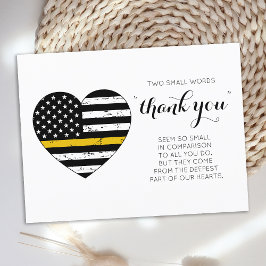 Dispatcher 911 Police Thin Gold Line Vielen Dank Postkarte