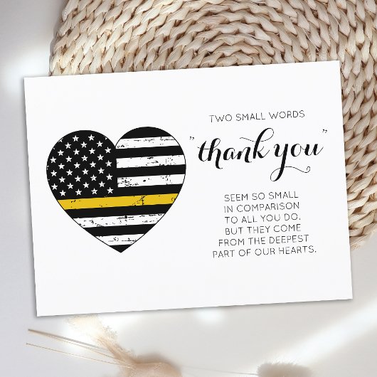 Dispatcher 911 Police Thin Gold Line Vielen Dank Postkarte