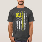 Dispatcher 911 USA Flag Dispatcher-Geschenk zurück T-Shirt (Vorderseite)