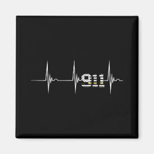 Dispatcher 911 Vintage USA-Flagge Herzschlag Ekg P Magnet