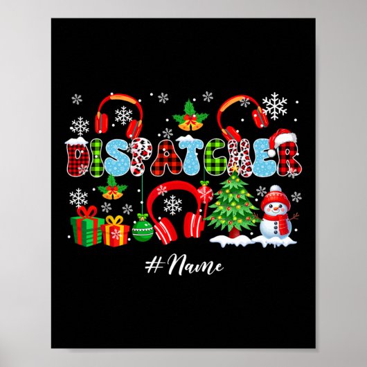 Dispatcher Christmas Tree Leopard Santa Snowman Jo Poster (Vorne)