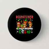 Dispatcher Crew Three Cute Santa Elf Reindeers Xma Button (Vorderseite)