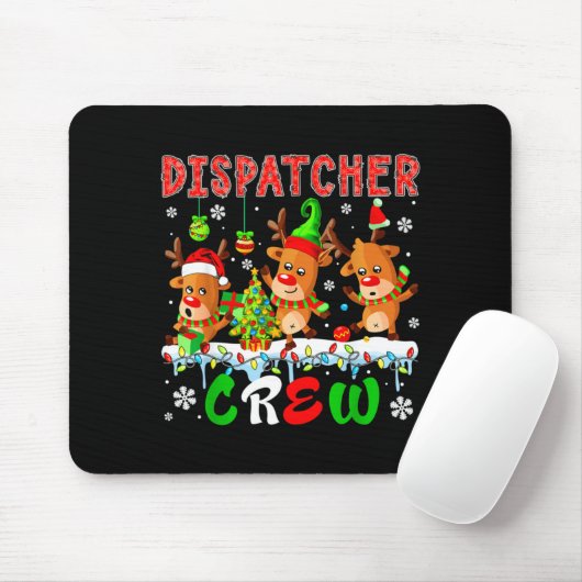 Dispatcher Crew Three Cute Santa Elf Reindeers Xma Mousepad (Mit Mouse)