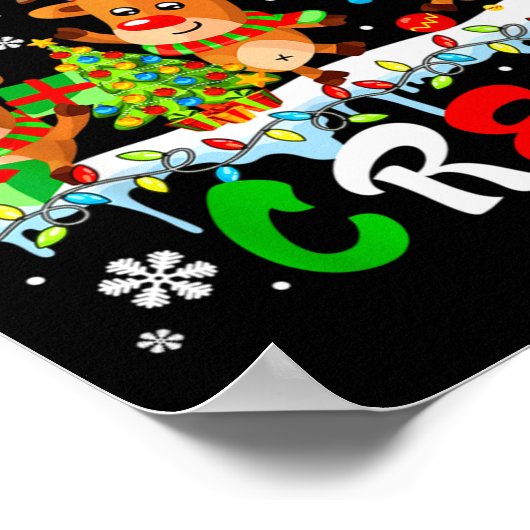 Dispatcher Crew Three Cute Santa Elf Reindeers Xma Poster (Ecke)