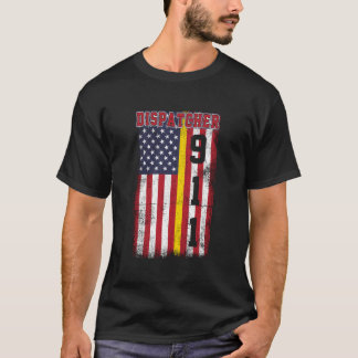 Dispatcher mit der amerikanischen Flagge T-Shirt