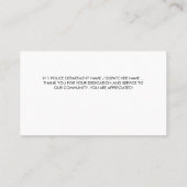 Dispatcher Police 911 Thin Gold Line Vielen Dank Visitenkarte (Rückseite)